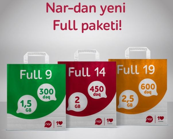 “Nar”-ın “Full” paketlərindən birinə qoşul, istifadə etmədiyin bonuslar növbəti aya keçsin!